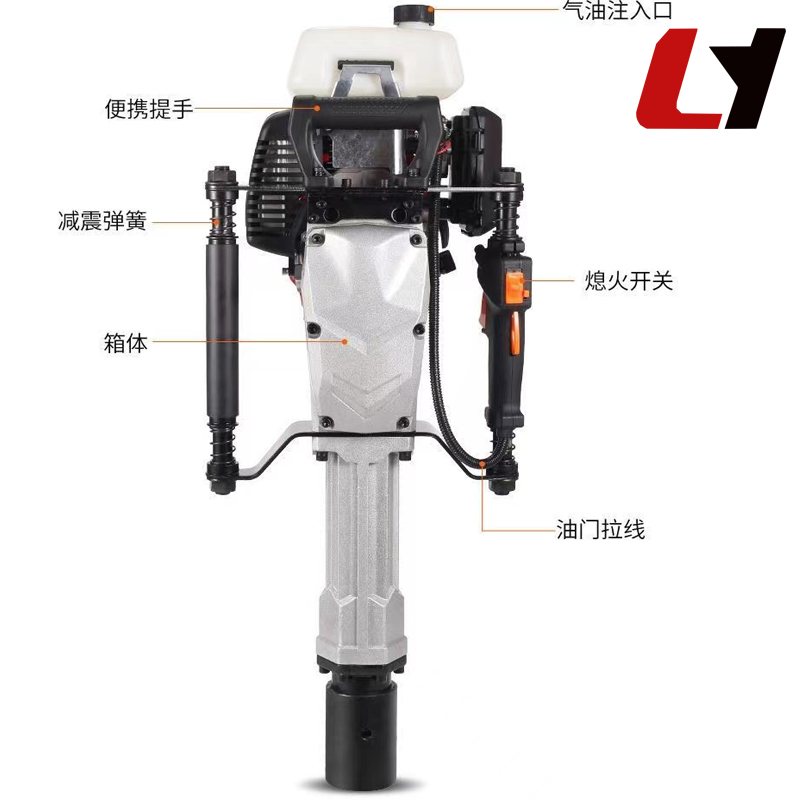 LY-870型四冲程汽油打桩机背面图